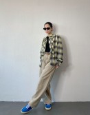Checker Ruffle Shirt #250207